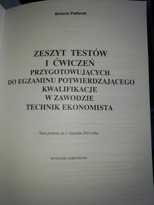 Technik ekonomista zeszyt testów i ćwiczeń