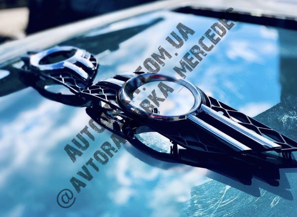 Хром накладки на Туманки Мерседес w211 решетка туманки
