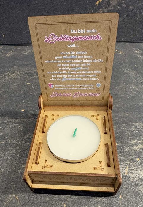 Świeca ręcznie robiona  w pudełku prezent miłosny Candle in the Box