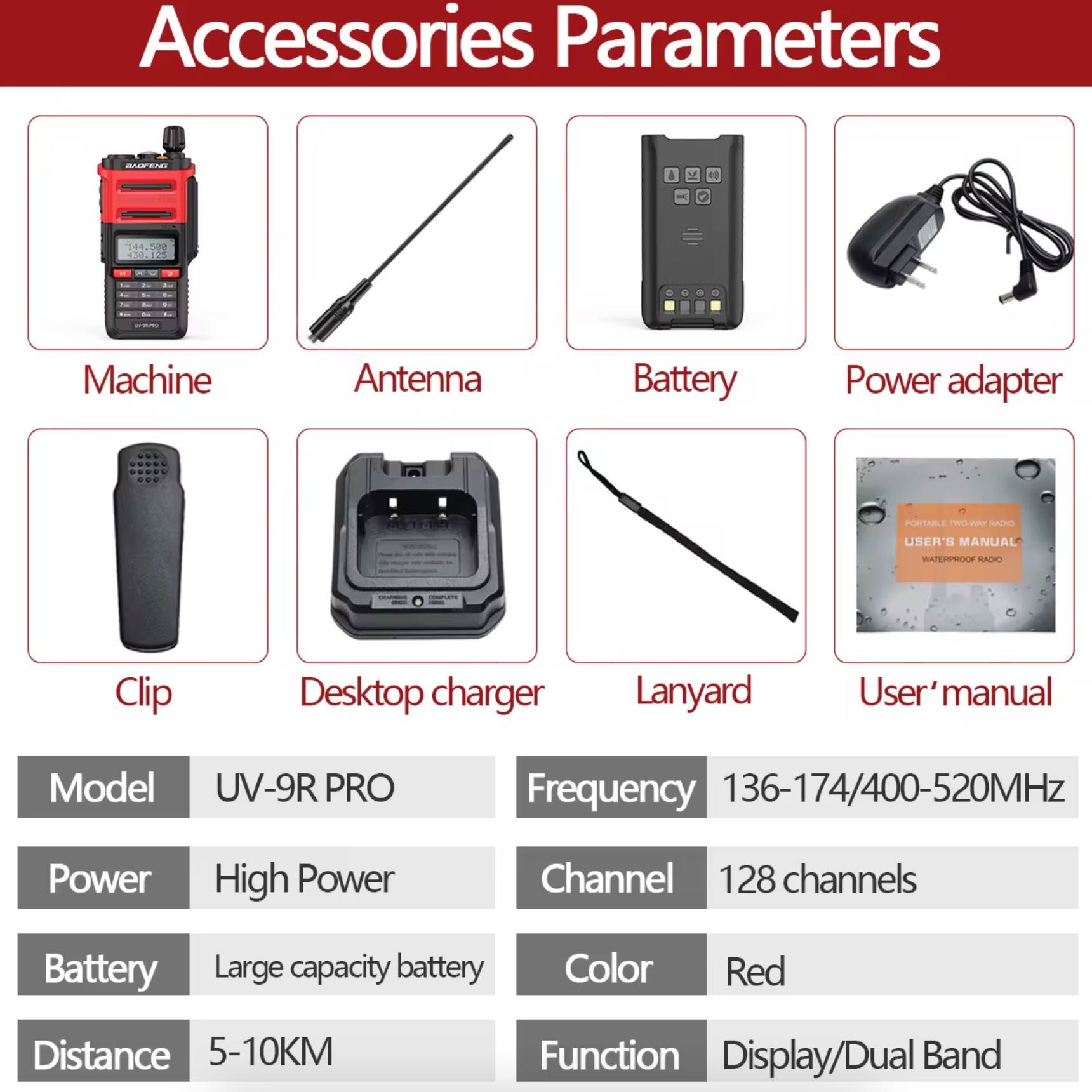 Walkie-Talkie Baofeng BF UV 9R PRO