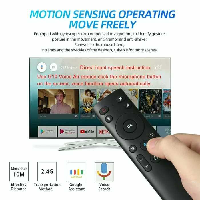 Голосовий пульт G10/ Q5 Plus Air mouse USB 2.4G (гіроскоп + мікрофон)