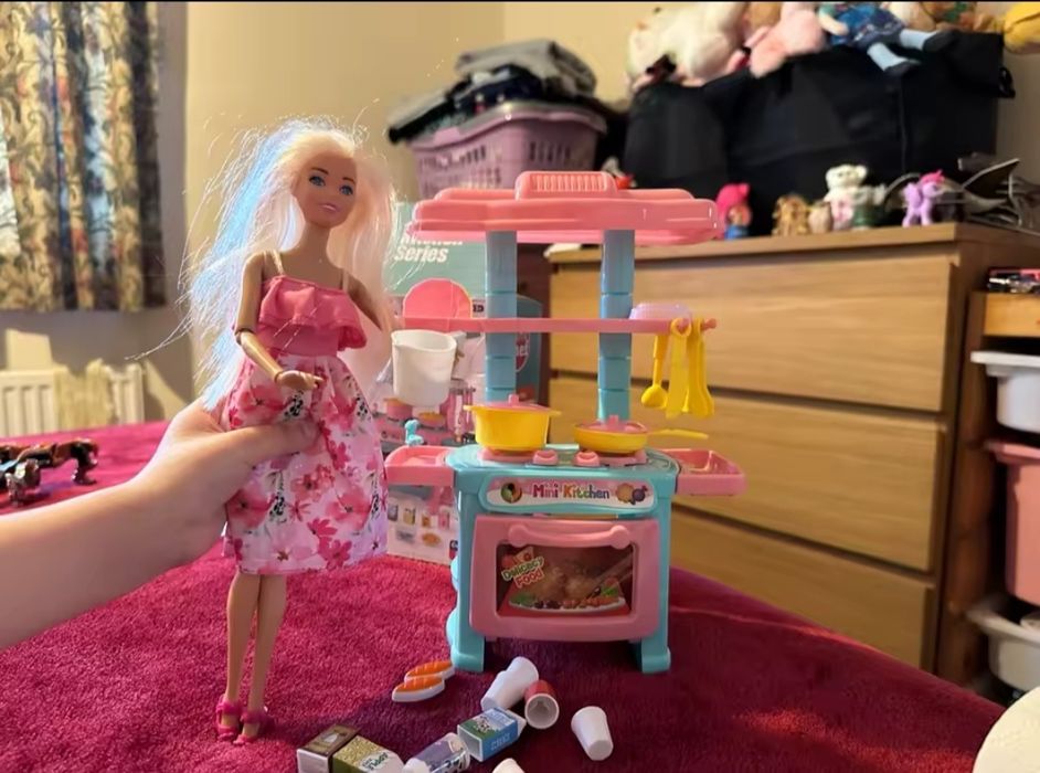 Mini kuchnia kuchnia dla lalki barbie gotowanie