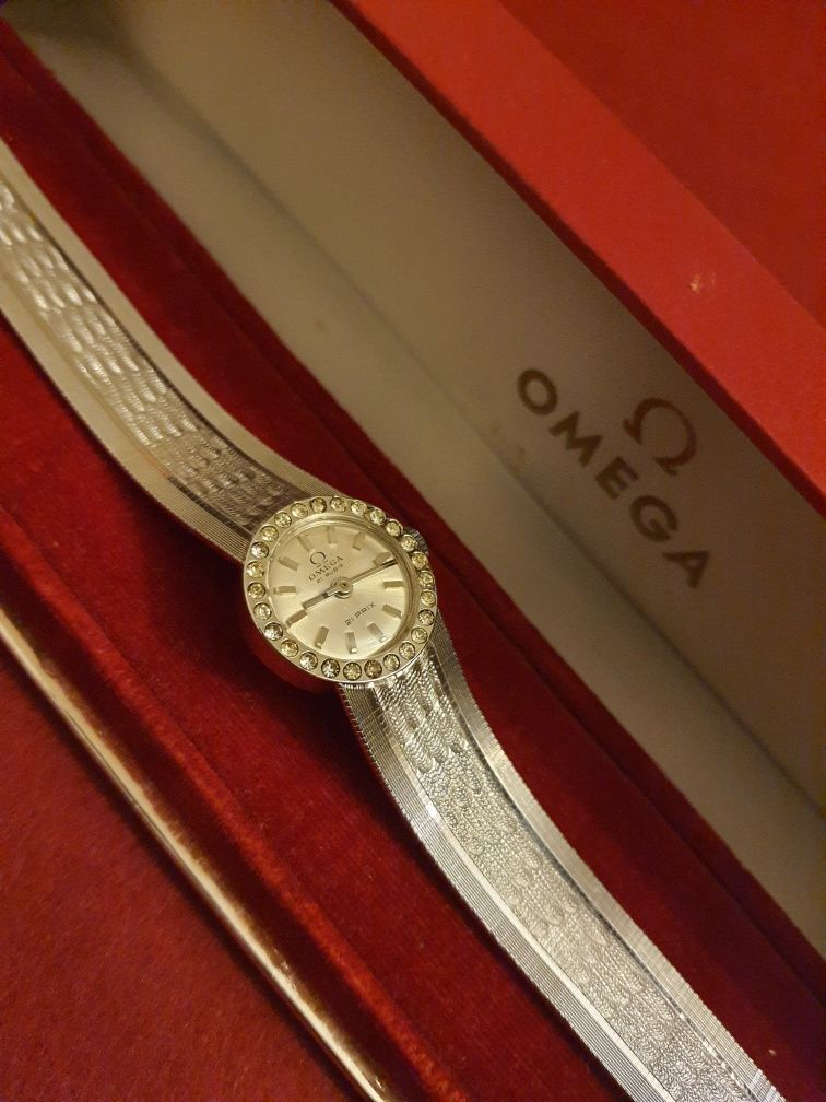 Omega 21 Prix White Gold 18k + Brylanty.