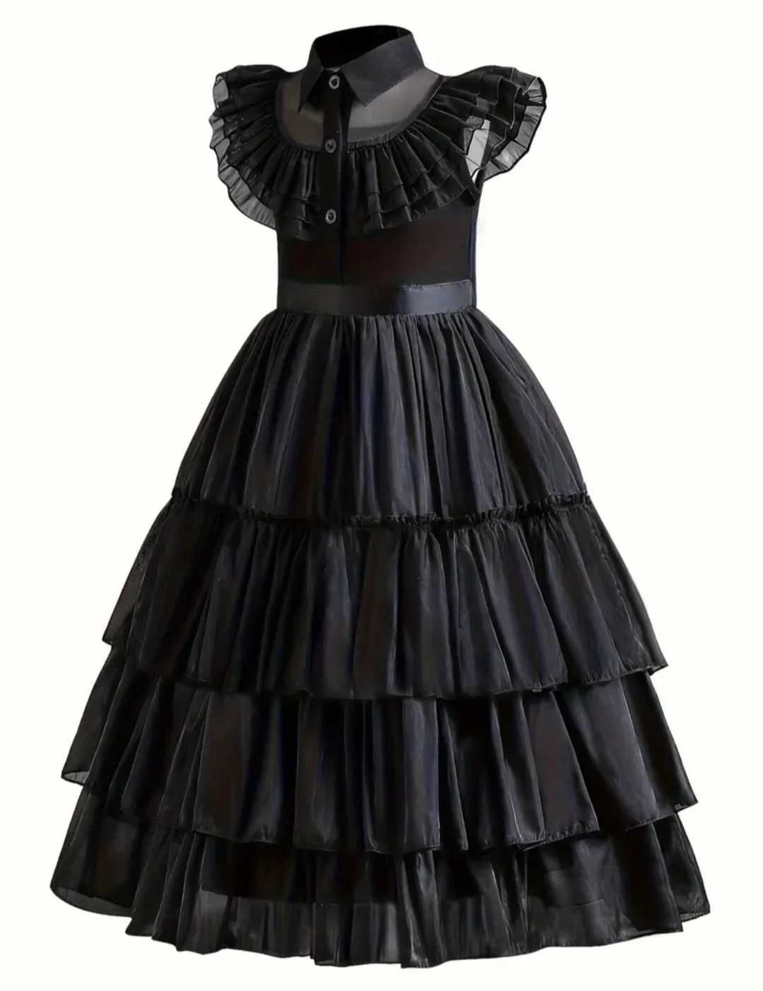 Nowy strój Wednesday Addams, r. 128/134 przebranie bal