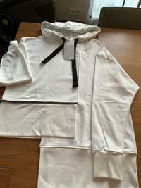 Bluza biala dresowa asymetryczna