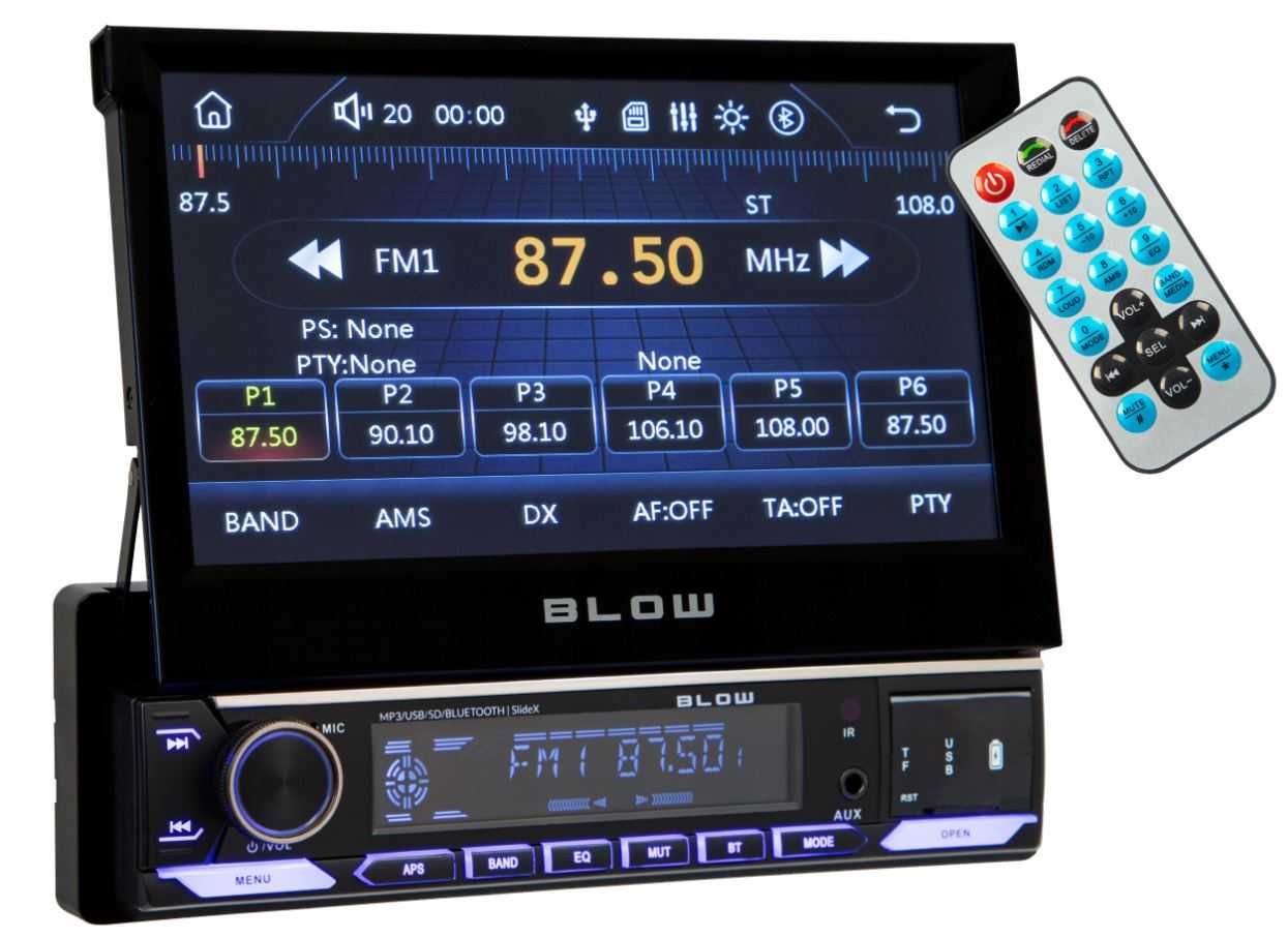 Radio samochodowe Wysuwany Ekran 7 Carplay Bluetooth Android Auto 1DIN