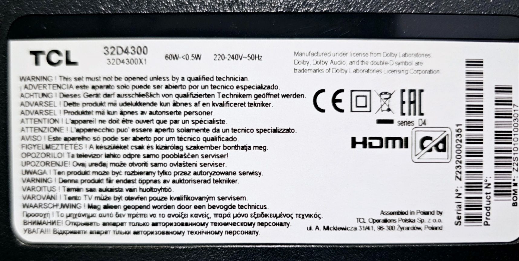 TV TCL 32" (Nova)