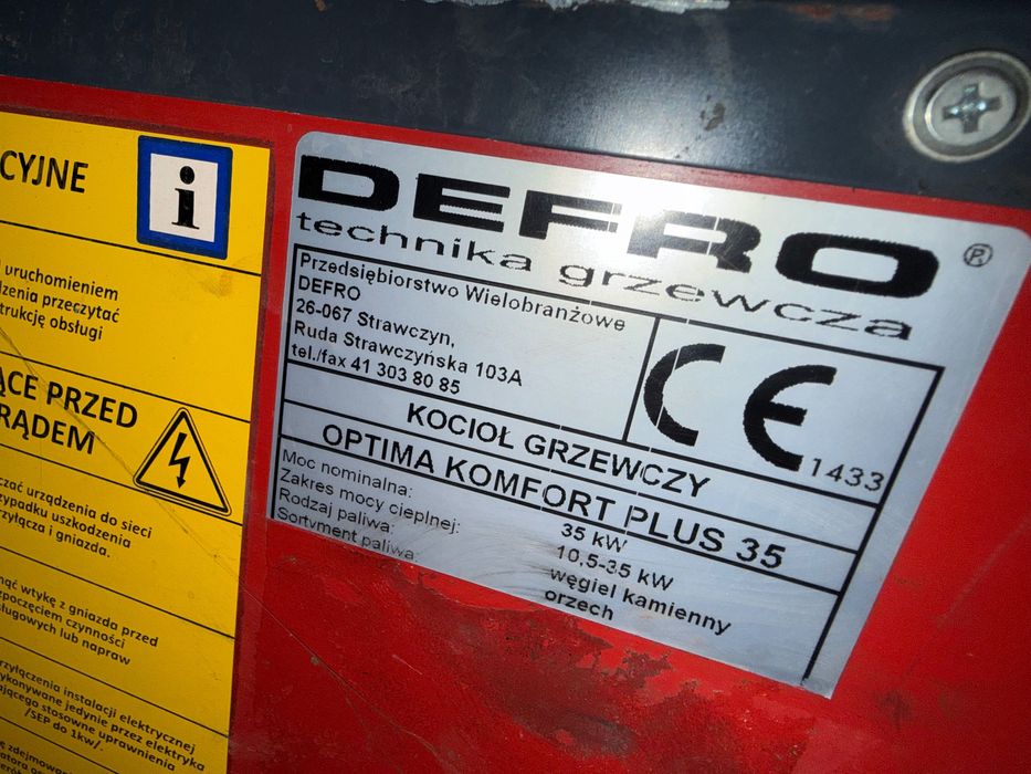 Części pieca Defro optima comfort plus 35
