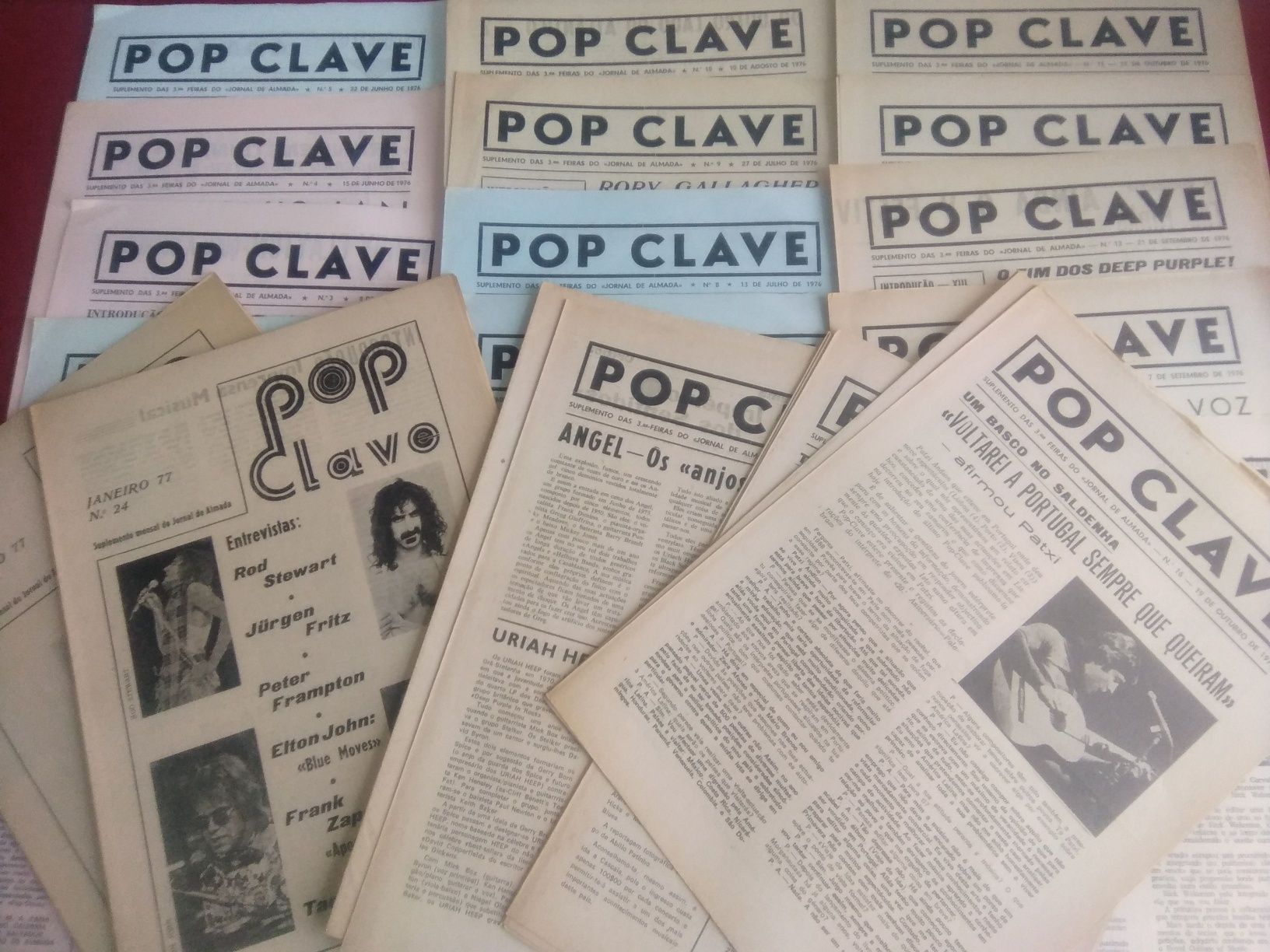 Lote de 26 Pop Clave. Suplemento do Jornal de Almada 1976. Raro