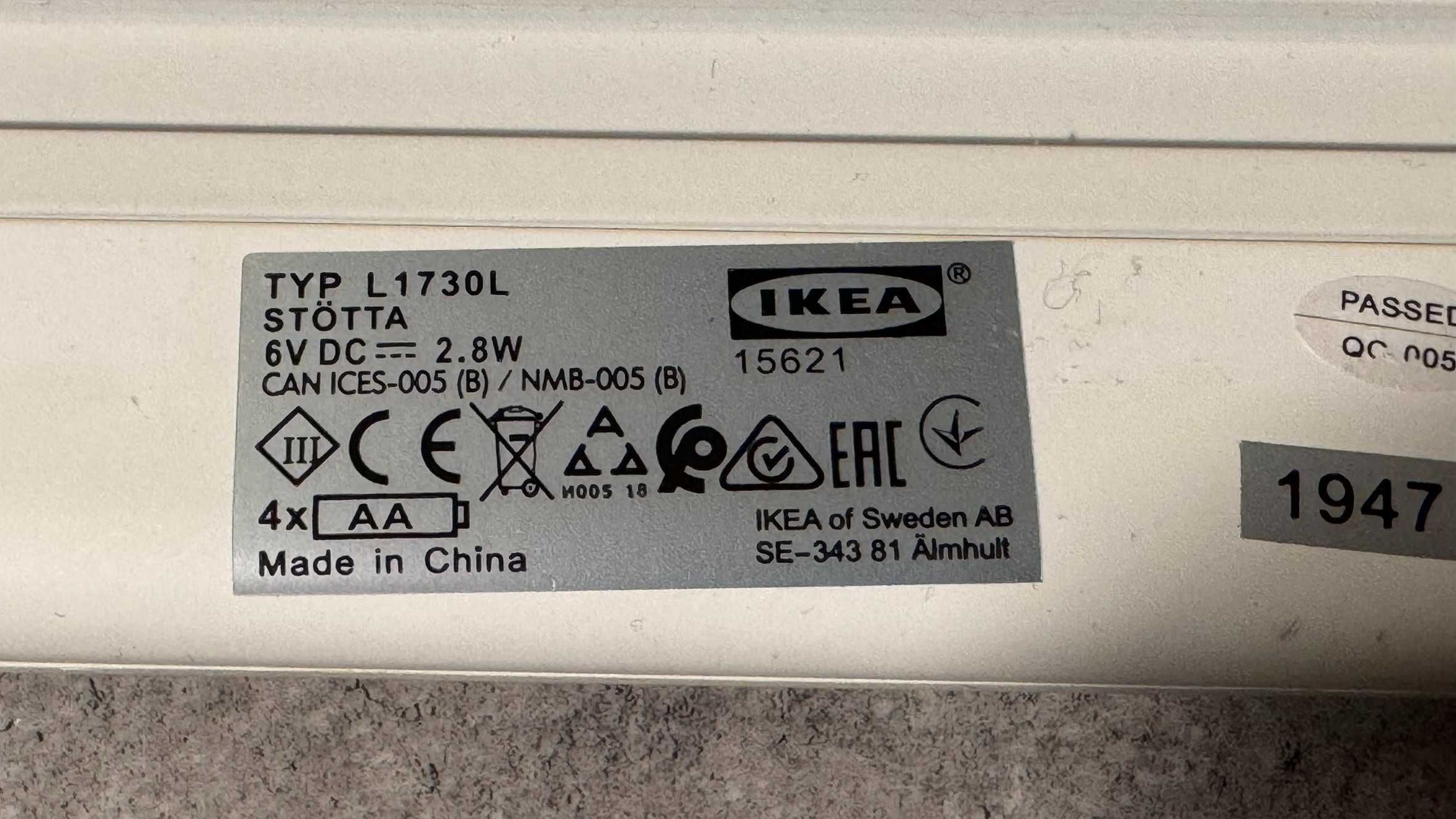 Oświetlenie IKEA STOTTA Listwy LED z czujnikiem ruchu / zestaw 5 szt.