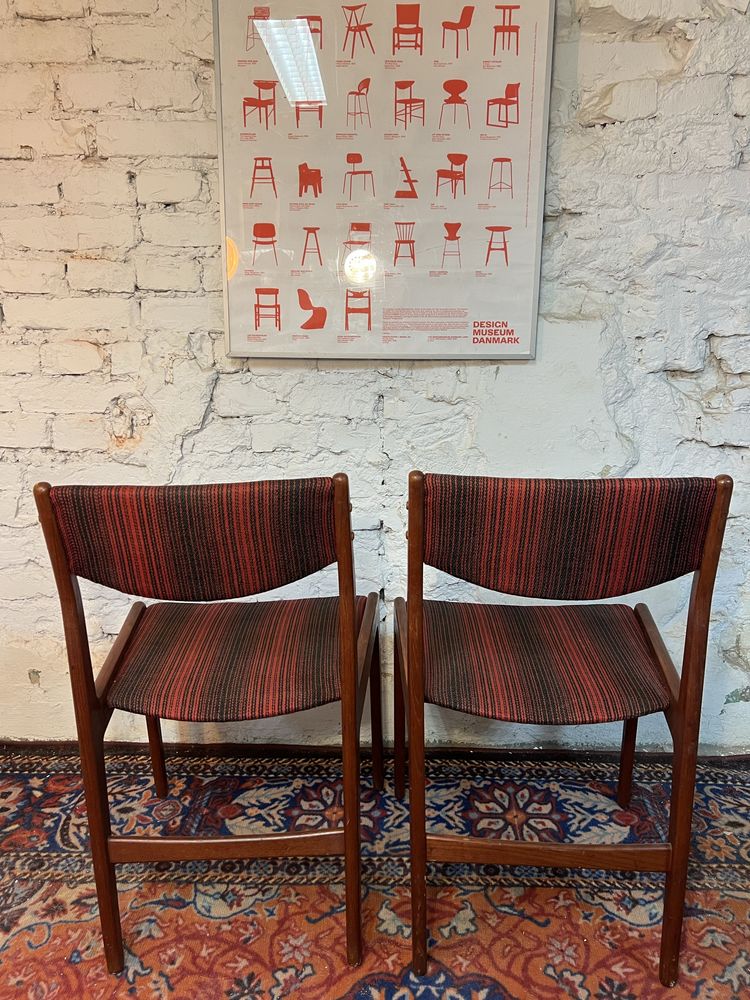 Piekne tekowe krzesla dunskie vintage retro mid century