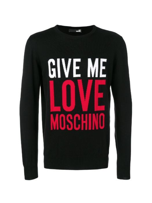 LOVE MOSCHINO luksusowy męski sweter NERO -45%%%