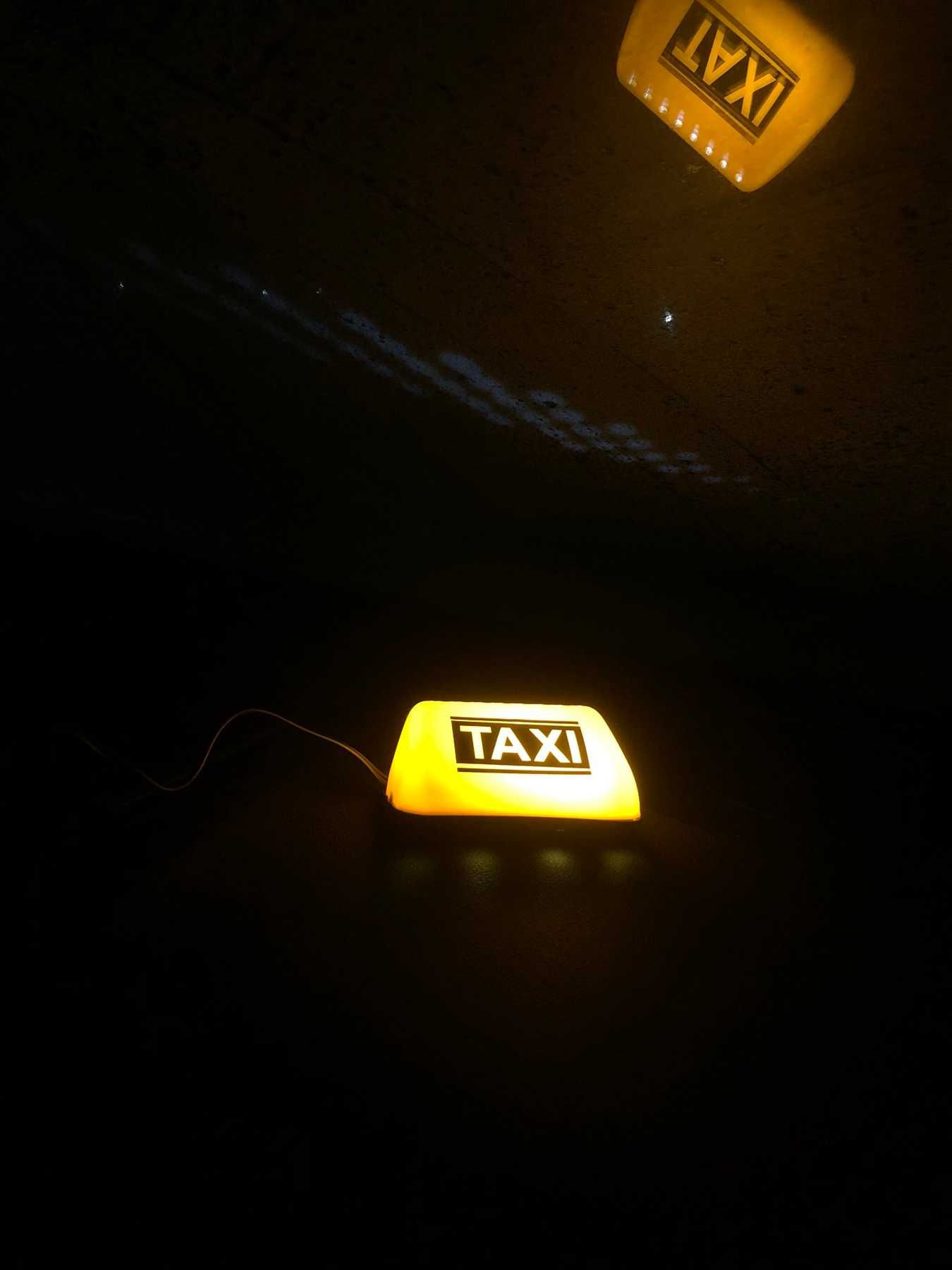 Шашка таксі міні, жовта маленька LED підсвітка, шашки taxi такси