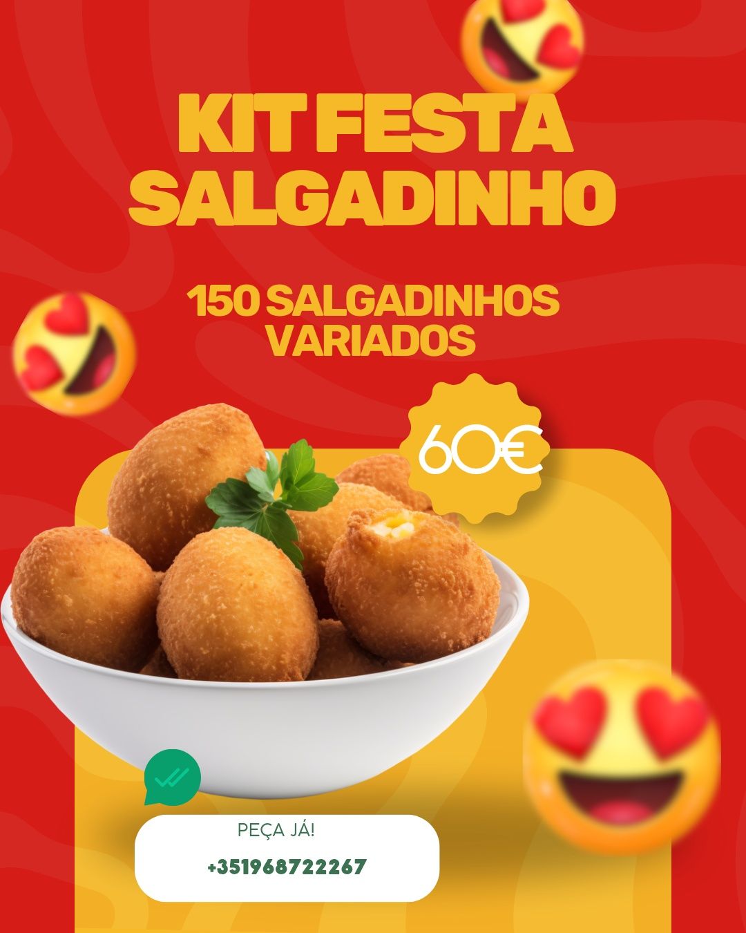 Kit Festa Salgadinhos doces e Bolo
