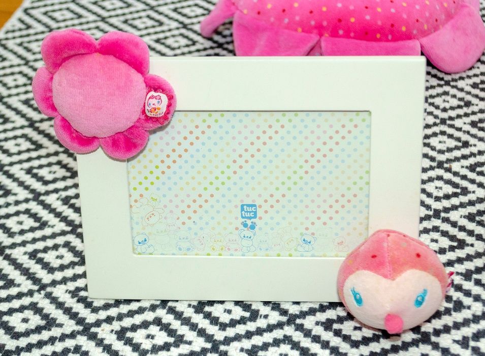 Decoração ursinho de balanço, relógio, candeeiro, almofada, cesto