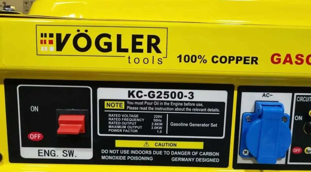 Бензиновий генератор 3 кВт Vogler з мідною обмоткою та системою AVR