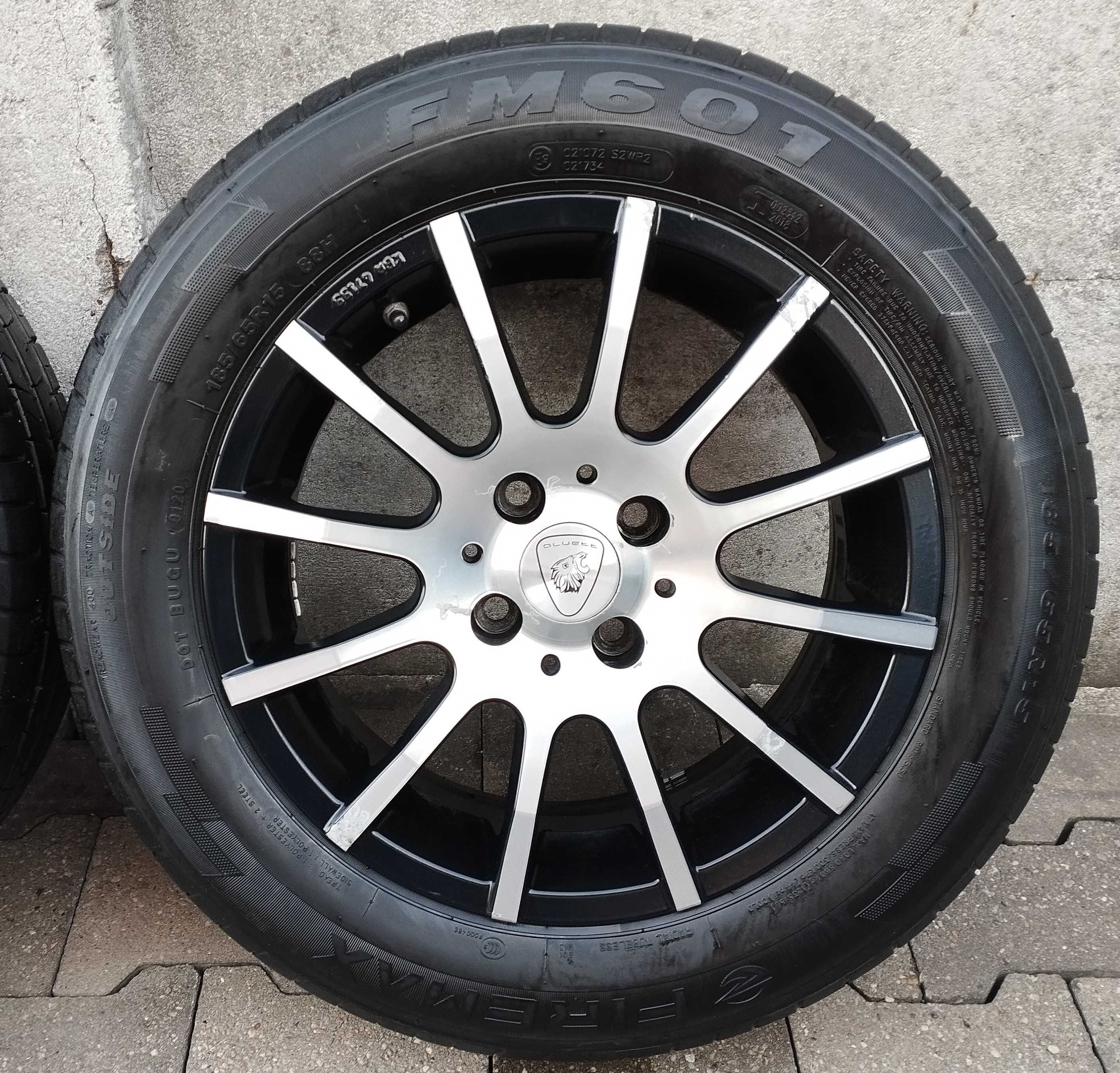 Felgi aluminiowe ALUETT 15 cali 4x100 +opony 185/65 R15 UNIKATOWY wzór