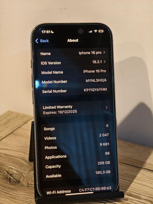 Iphone 16 pro 256gb 92% stan BDB