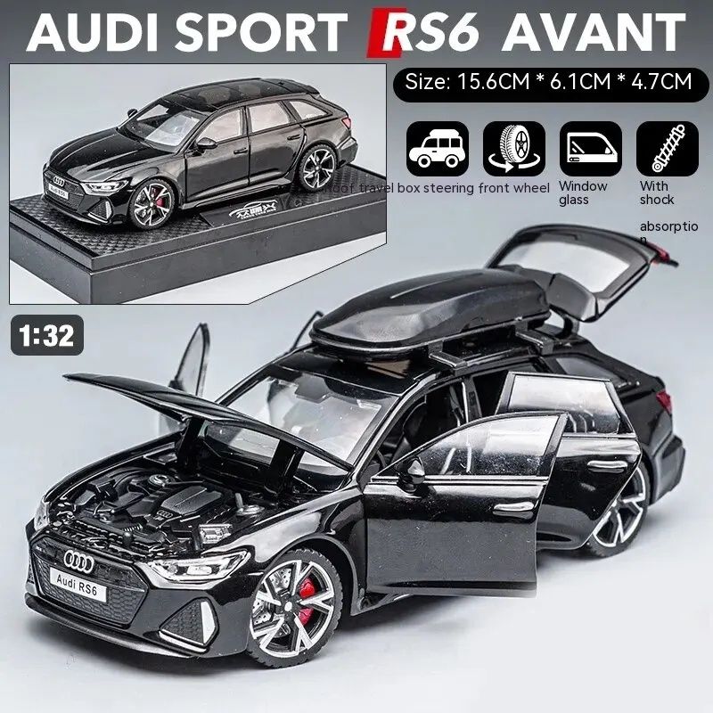 Audi RS6 escala 1/32 preto Edição colecionador SELADO
