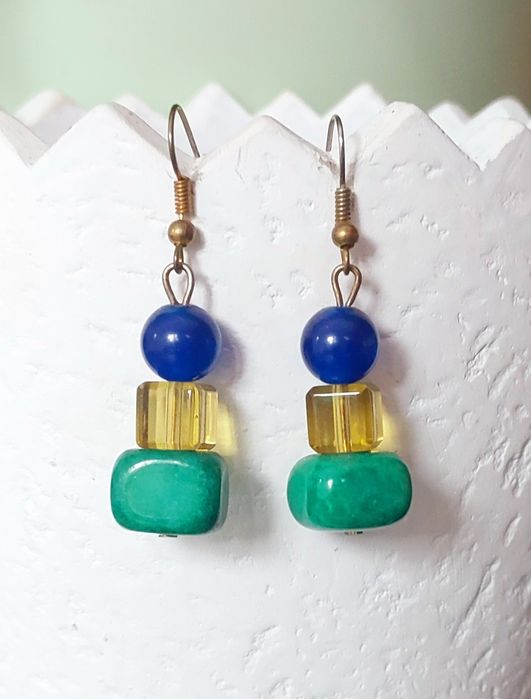 Brincos artesanais de vidro