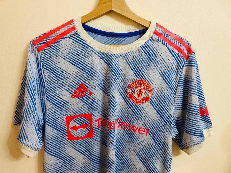 Koszulka Piłkarska XL Niebieska Adidas – Manchester United 2021/22