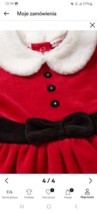 Świąteczny komplet niemowlęcy C&A 86