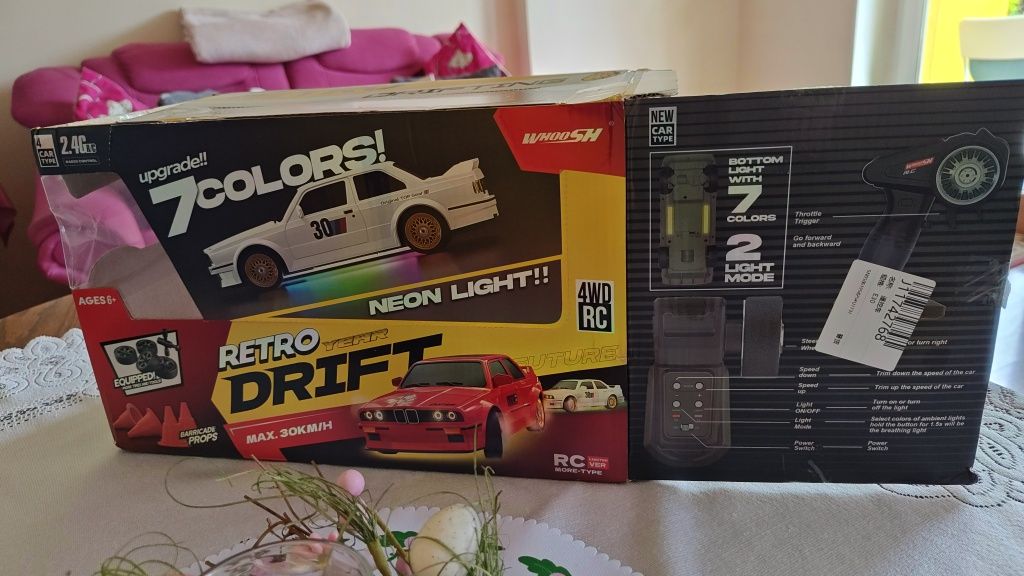Samochód zdalnie sterowany RC BMW E30 M3 do Driftu Evo Neony Driftowan