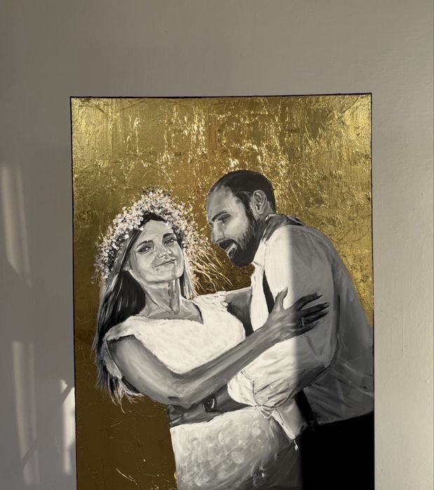 Obraz portret na zamowienie ślubny prezent