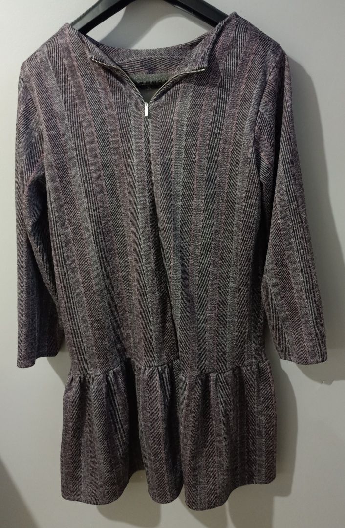 Sukienka tunika w jodełkę, fashion, na Zimę, jesień XL