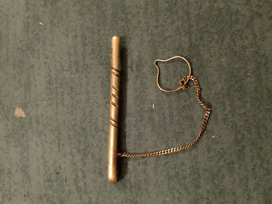 Srebrna spinka na męską próbki 925 z czasów PRL.