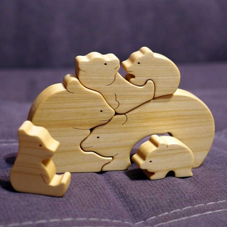 Ведмеді Медведи пазл деревянный для малыша декор для детской комнаты