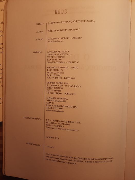 O Direito Introdução e Teoria Geral de Oliveira Ascensão