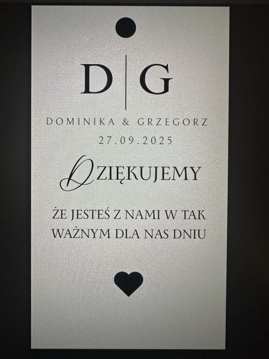 NOWOŚĆ PODZIEKOWANIA dla gości na wesele