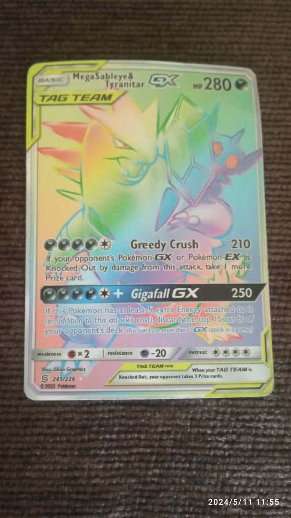 Karta pokemon megasableye&tyranitar GX