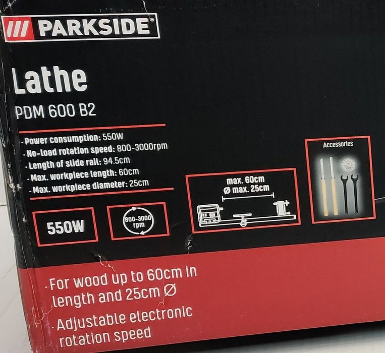 НОВИЙ токарный станок по дереву сГермании Parkside PDM 600 B2/токарний