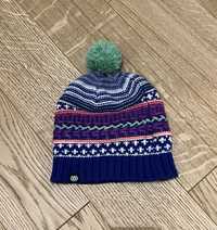 Kolorowa czapka zimowa we wzorki z pomponem, 686