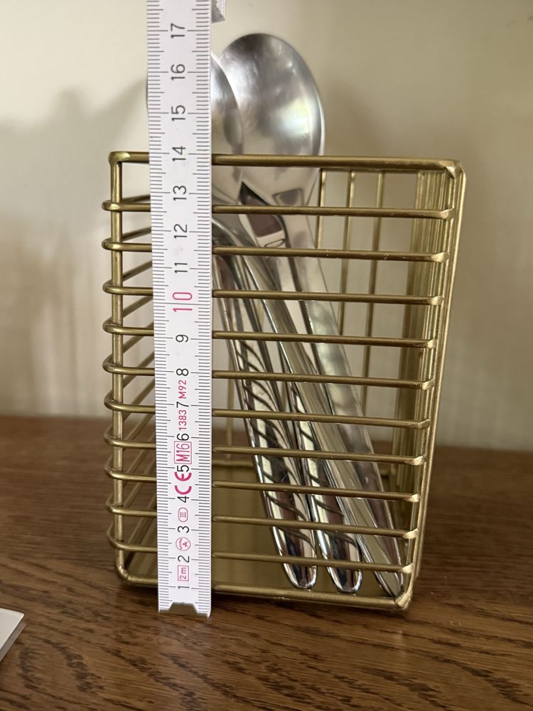 Druciany h&m home zara zloty pojmnik kosz na sztućce do kuchni koszyk