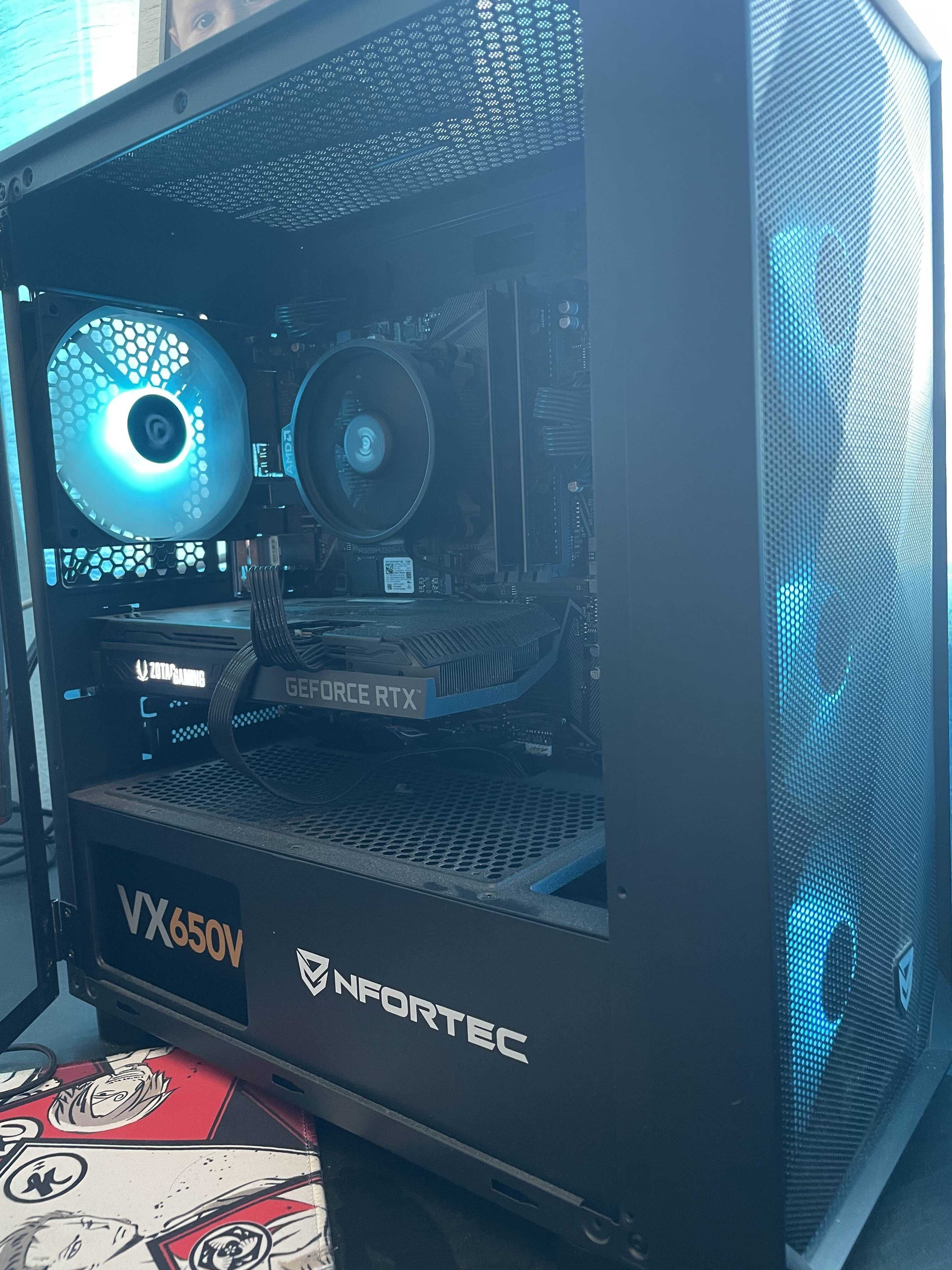 Setup Gaming Ryzen 5 5500 RTX 3070 com monitor e periféricos