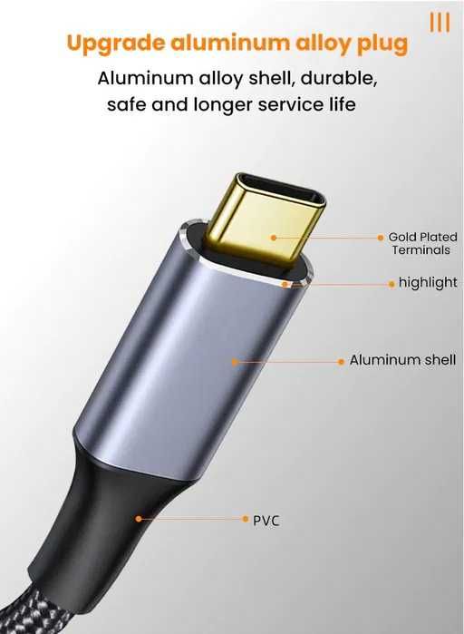 Удлинительный кабель USB C PD 100W, 5A, USB 3.1 (0.5-1 Метр)