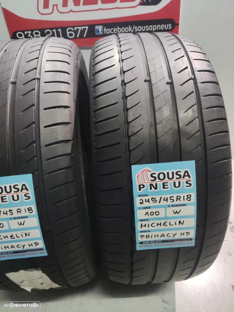 2 pneus semi novos 245-45r18 michelin - oferta dos portes