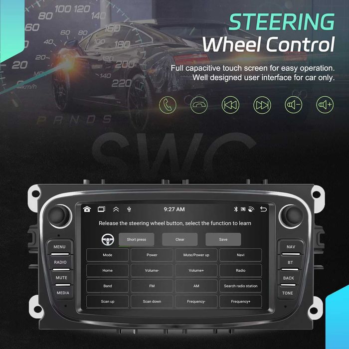 Rádio Android 15 Ford Focus S-Max Mondeo Galaxy 6/128GB Carplay GPS