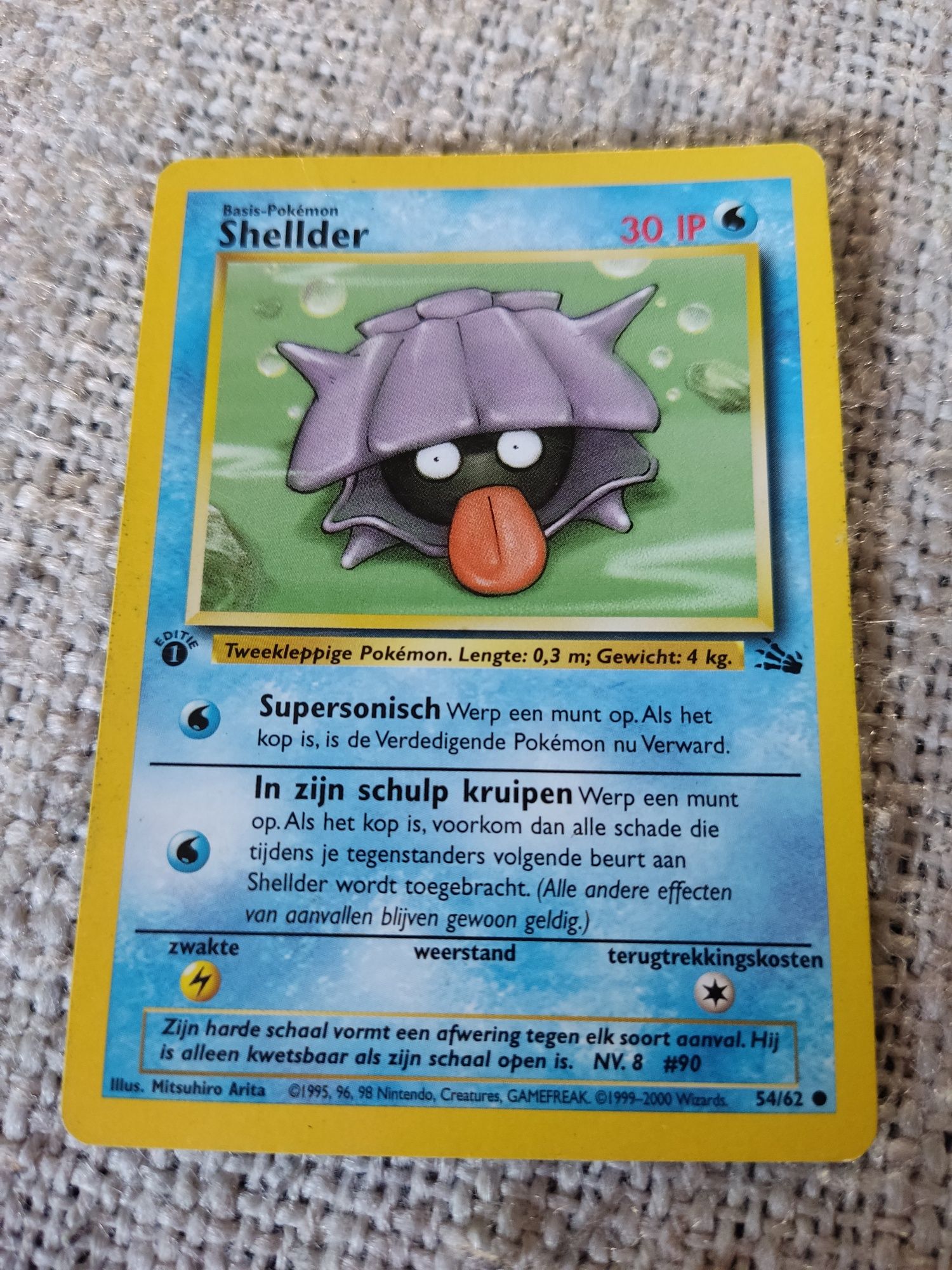 Karta pokemon shellder 1995 wersja holenderska