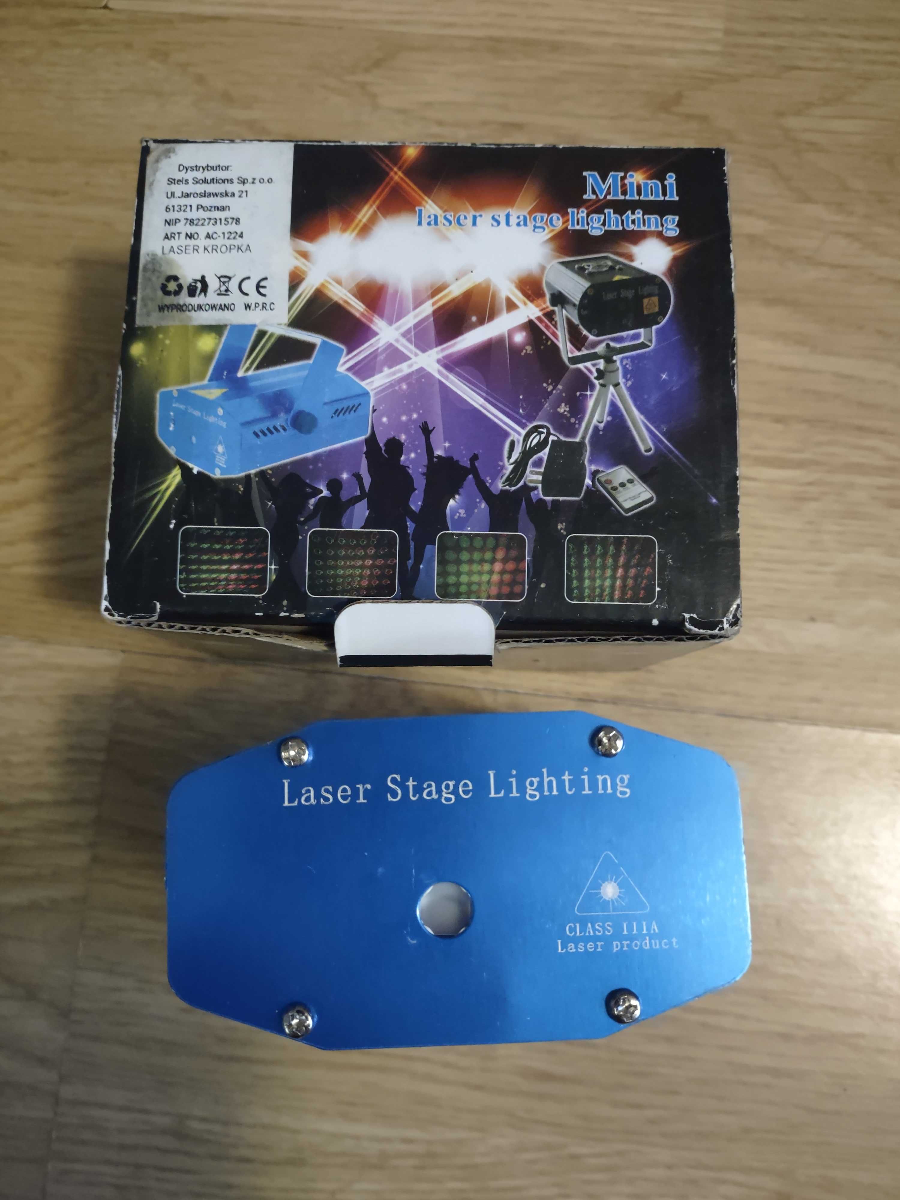 Lampa dyskotekowa projektor laserowy stroboskop czujnik dźwięku party