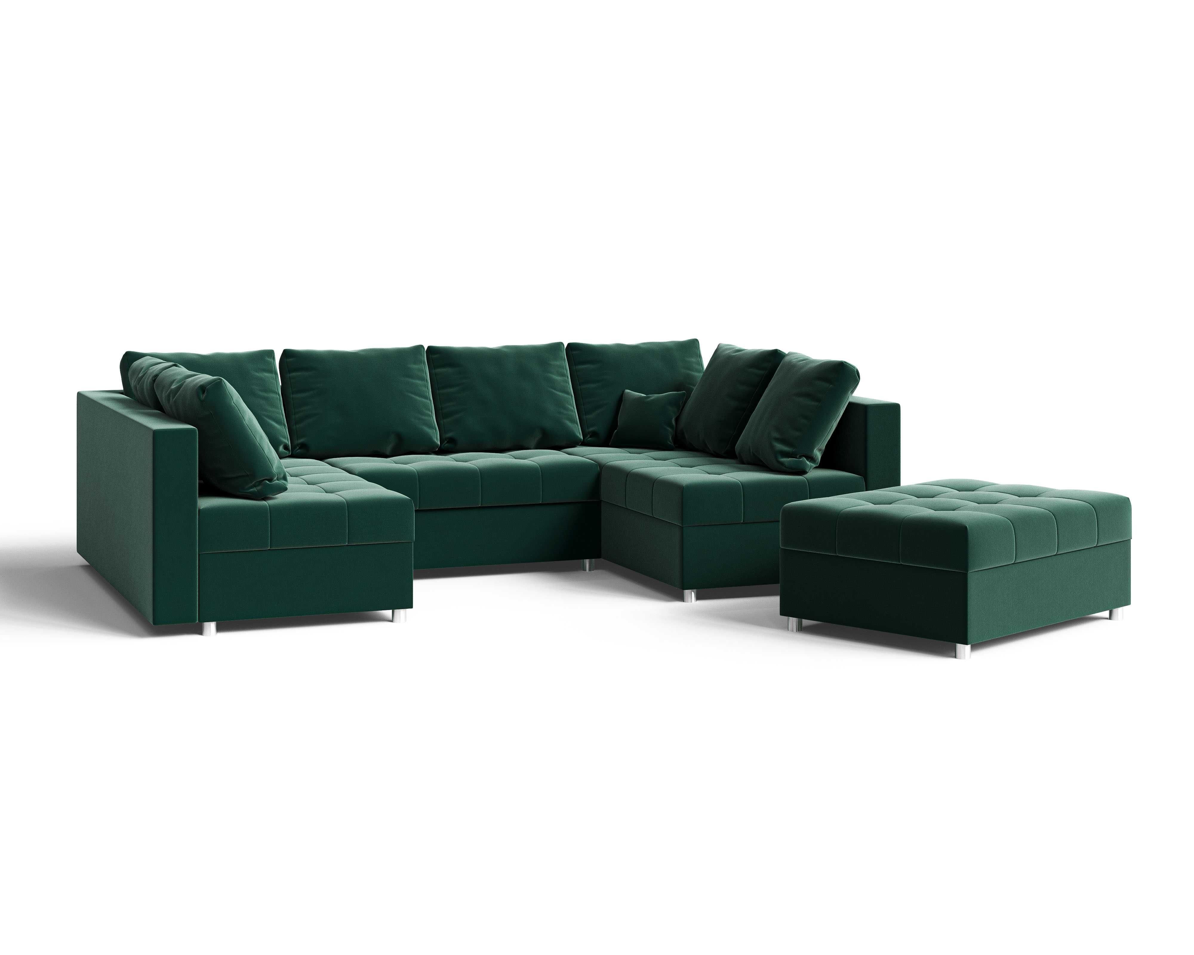 Narożnik kanapa sofa PRINCE funkcja spania rozkładany+ pufa -Transport
