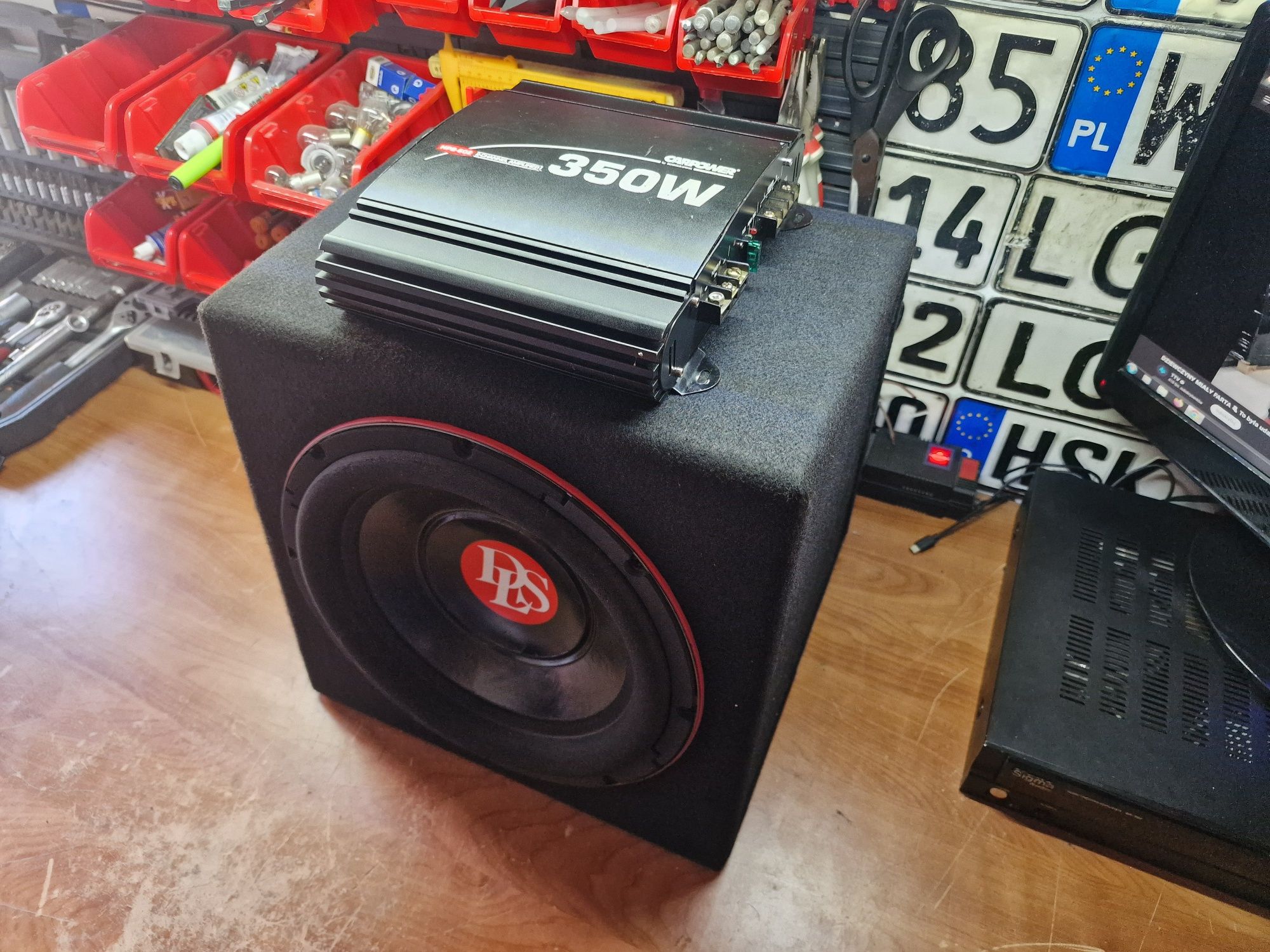 Skrzynia basowa subwoofer tuba Głośnik 30 cm DLS + Wzmacniacz Carpower