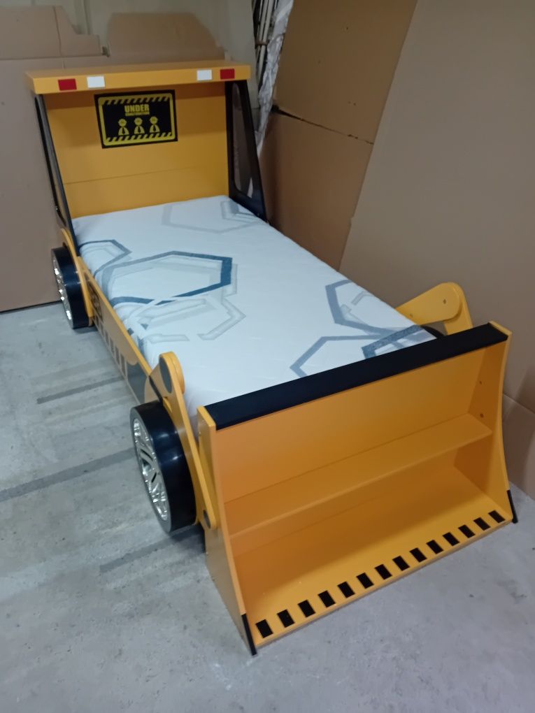Łóżko dziecięce spychacz materac hilding 190x90 w dobrym stanie transp