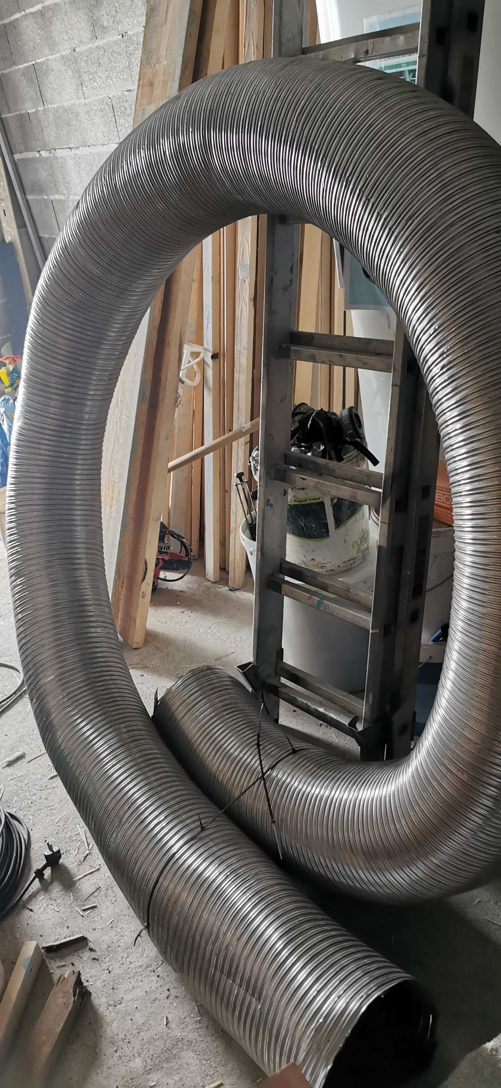 Tubo inox flexivel 250mm de diâmetro parede dupla