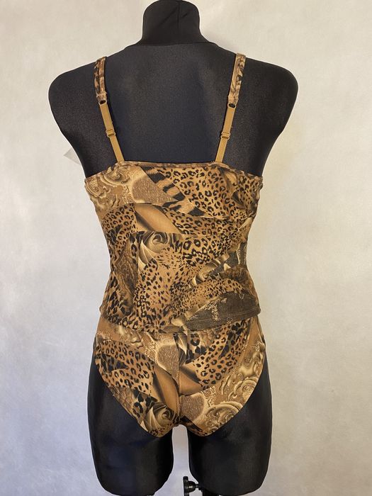 Nowy komplet top majtki 80B brązowy we wzory Lormar panterka