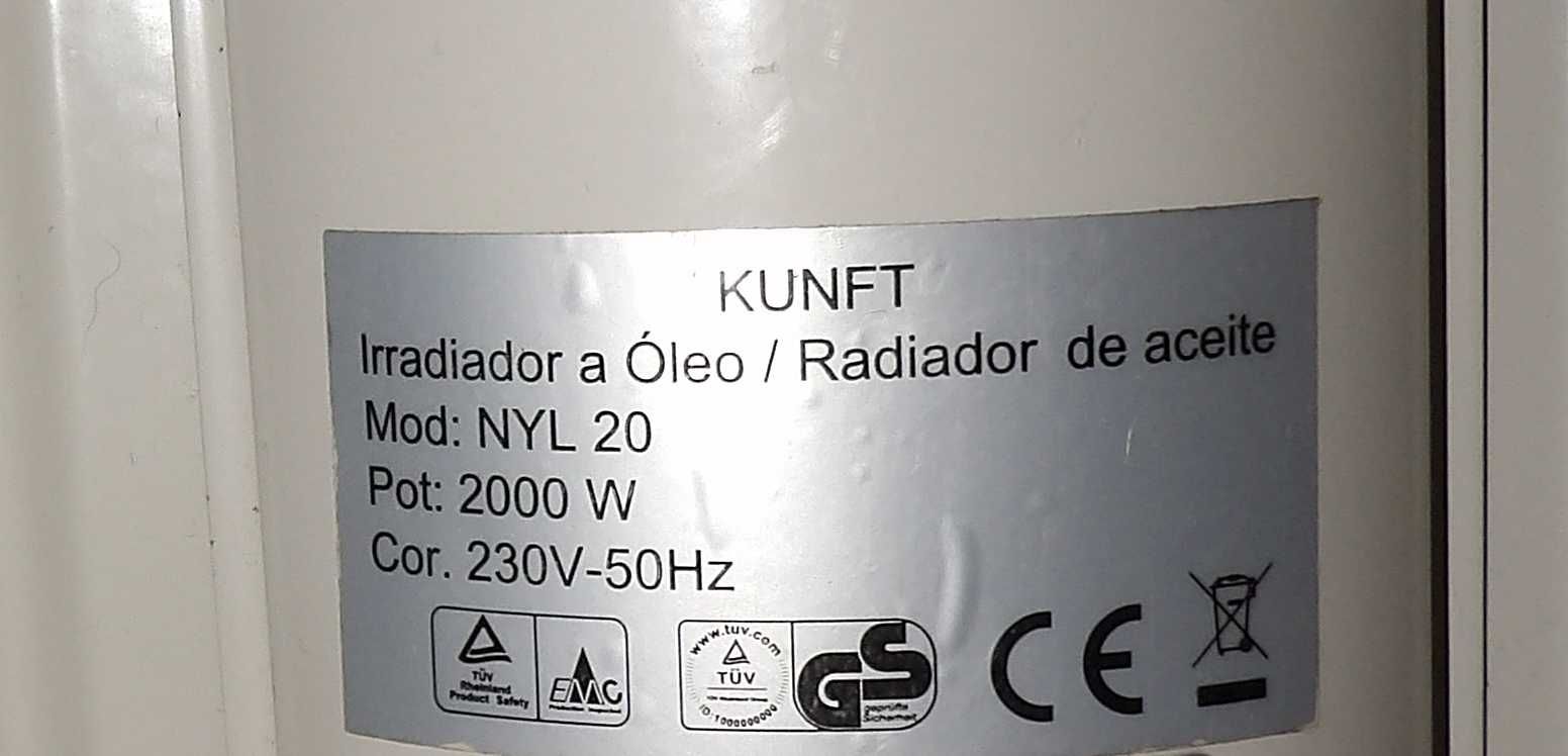 Radiador a óleo 2000W