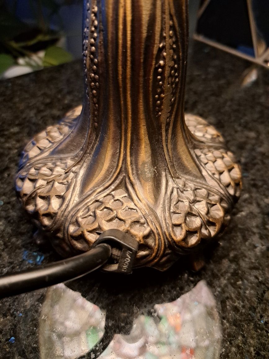 Mosiężna lampa Tiffany